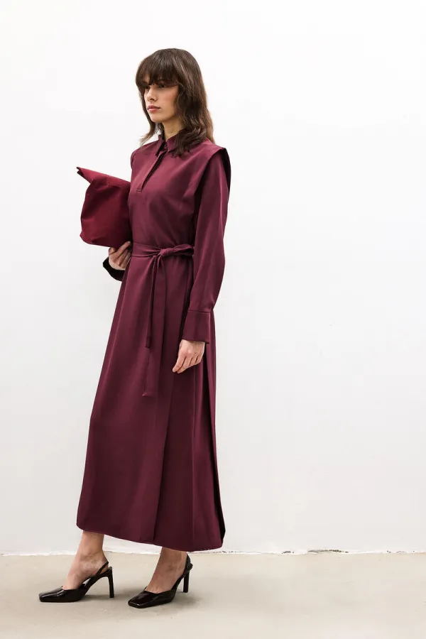 SHIRT COLLAR CREPE DRESS SHIRT COLLAR CREPE DRESS