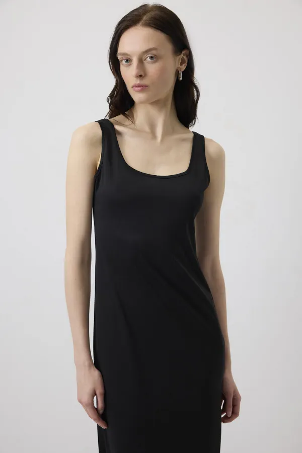 STRAPLESS MIDI-LENGTH LINED