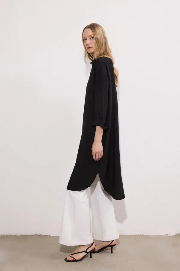 POPLİN MAXİ GÖMLEK