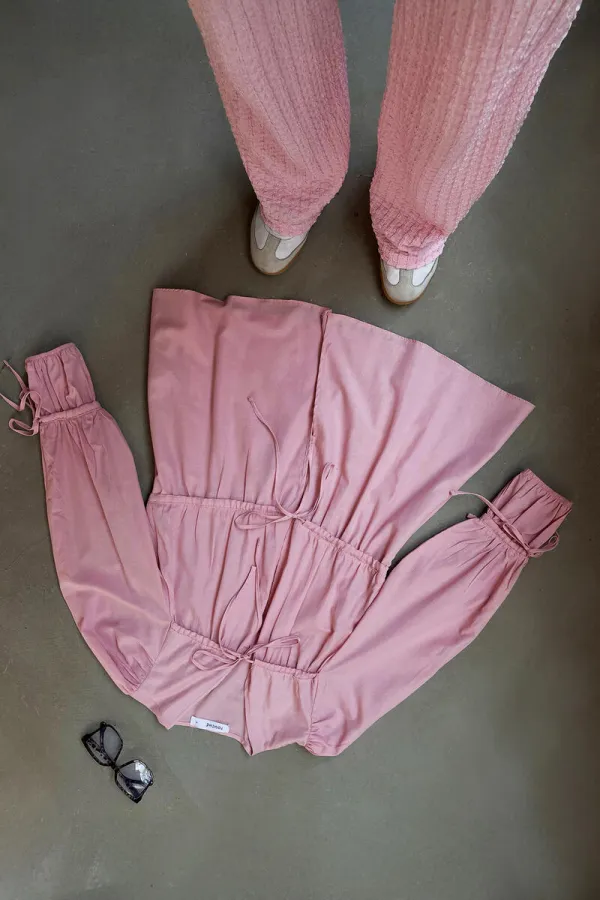 BÜZGÜ DETAYLI POPLİN KİMONO