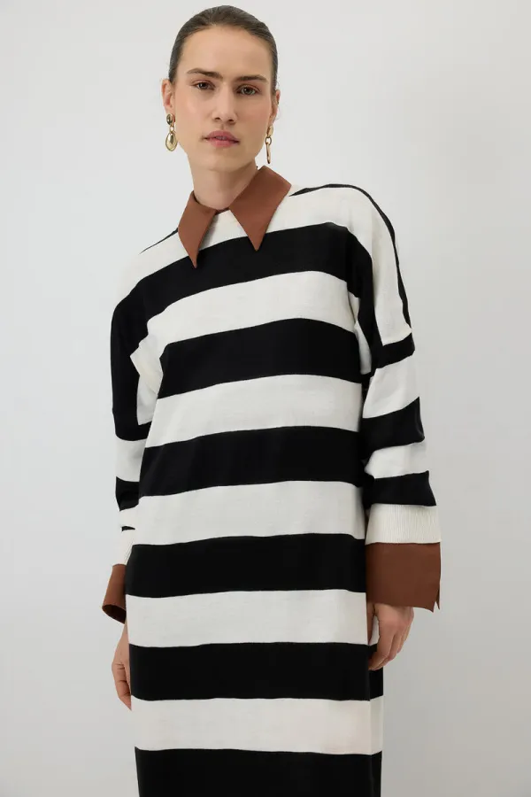 ÇİZGİLİ TRİKO ELBİSE