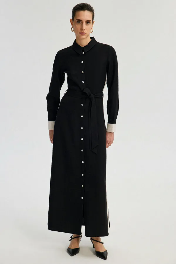 MOTHER OF PEARL BUTTON DETAIL SHIRT DRESS MOTHER OF PEARL BUTTON DETAIL SHIRT DRESS