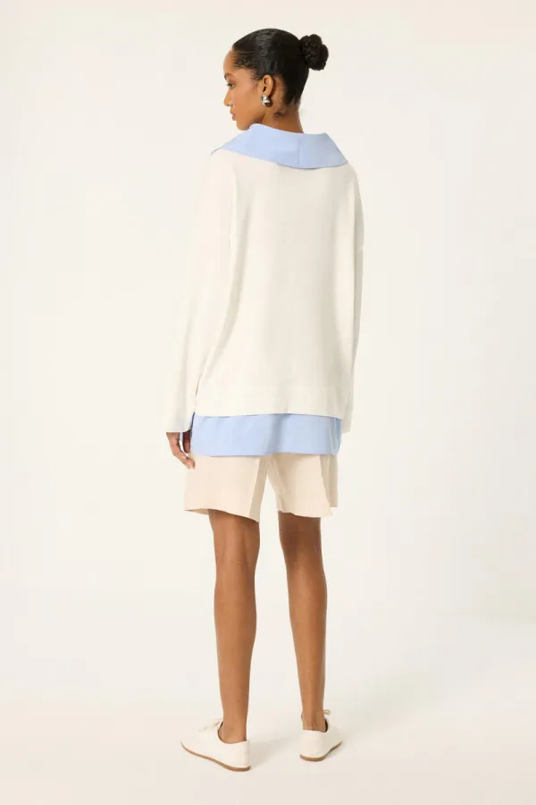 SHIRT COLLAR THIN SWEATSHIRT SHIRT COLLAR THIN SWEATSHIRT