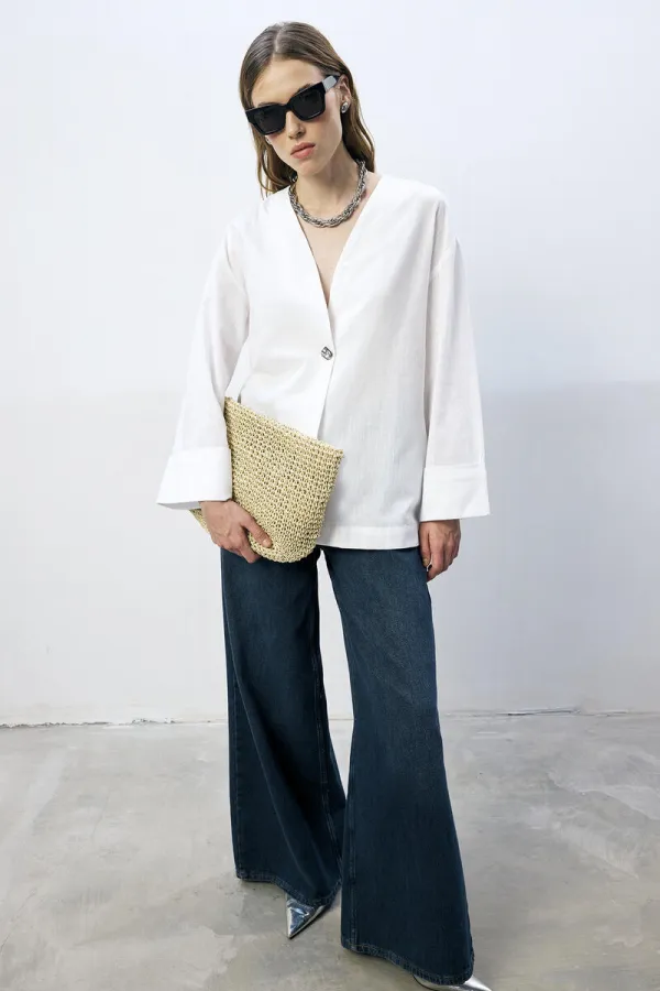 %100 PAMUK DÜĞMEli CEKET