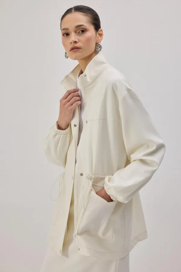 STAND COLLAR ZIP-UP JACKET