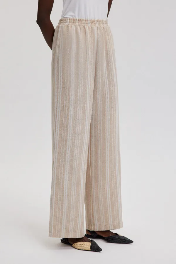 STRIPED PANTS WITH ELASTIC WAISTBAND