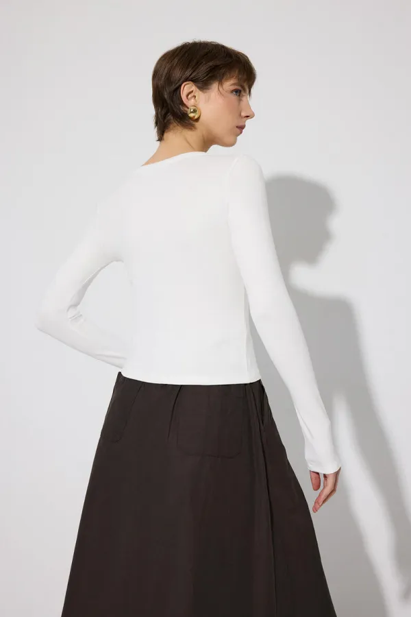 ÖNDEN ÇITÇITLI UZUN KOLLU BODY