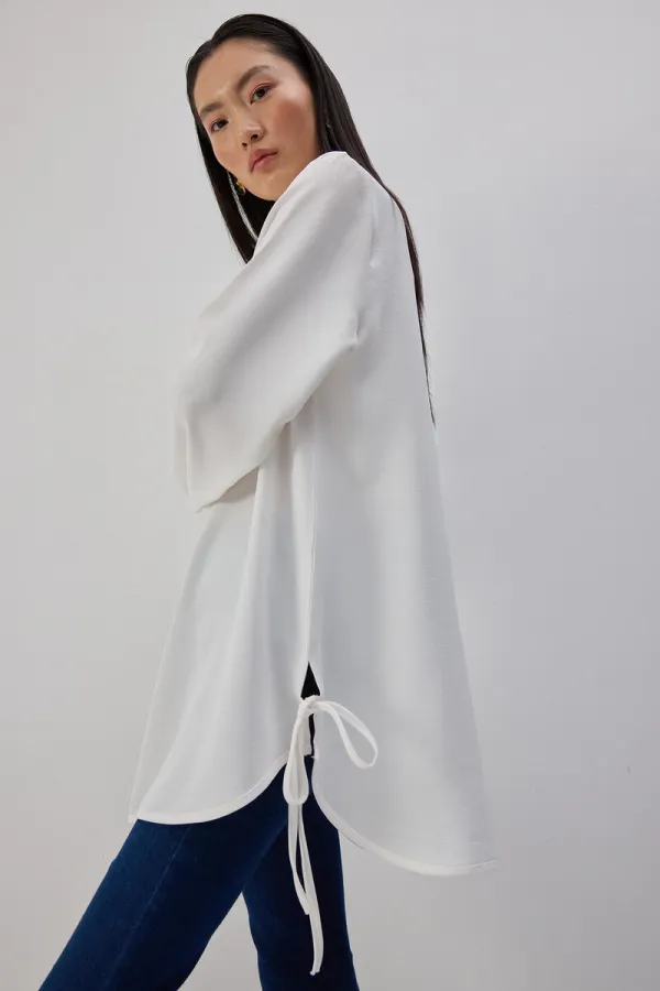 STAND COLLAR CREPE TUNIC