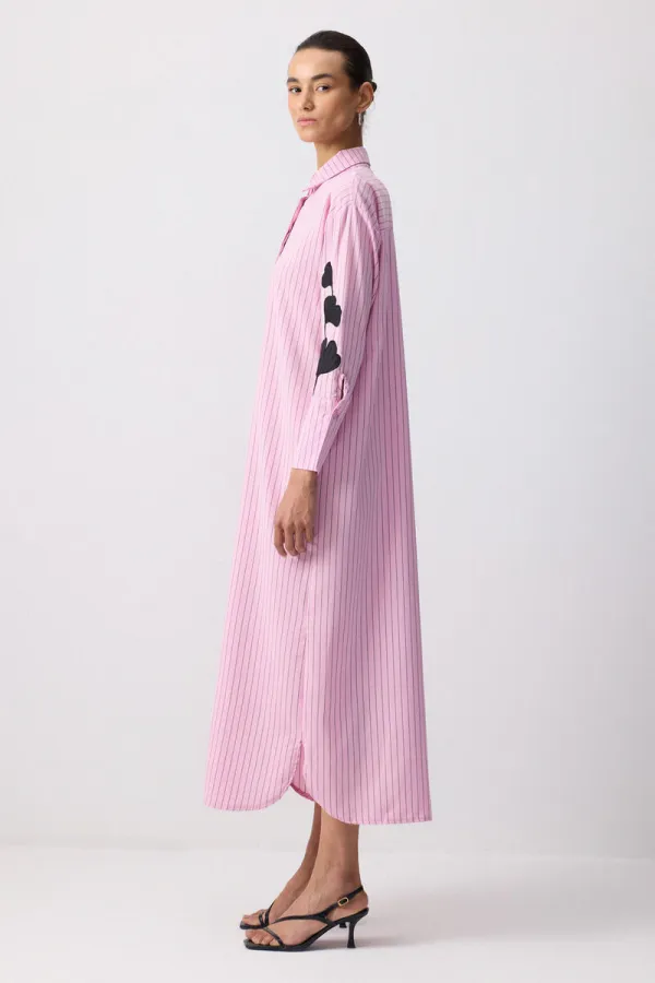 NAKIŞ DETAYLI GÖMLEK ELBİSE