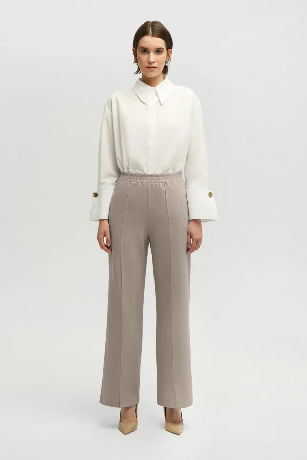 RIBBED CREPE PANTS
