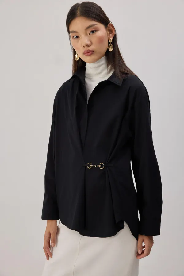 POPLIN SHIRT WITH METAL ACCESSORIES POPLIN SHIRT WITH METAL ACCESSORIES