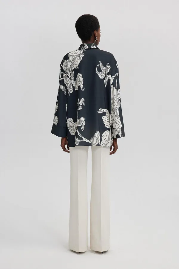 PATTERNED SATIN SHIRT