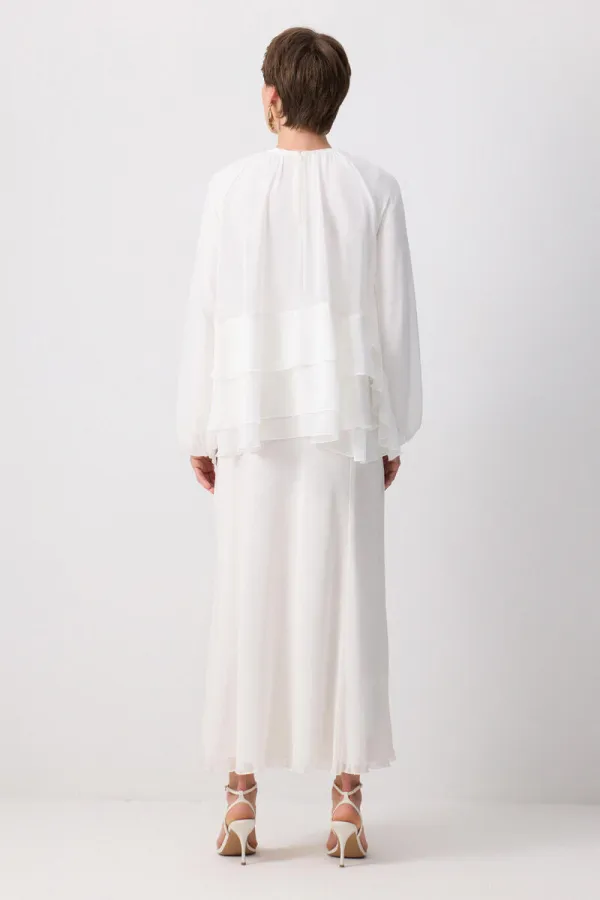 RUFFLED CHIFFON BLOUSE