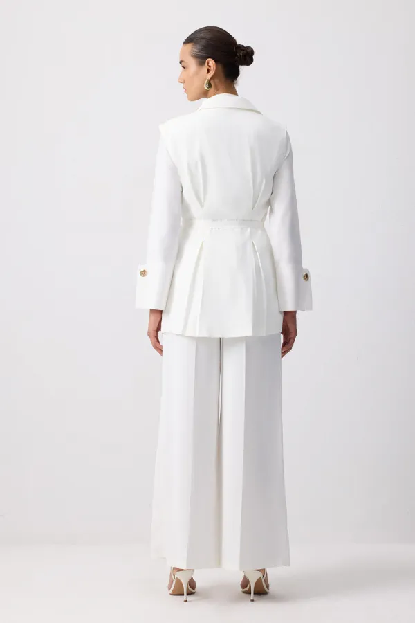 PİLELİ KRUVAZE YELEK PANTOLON TAKIM