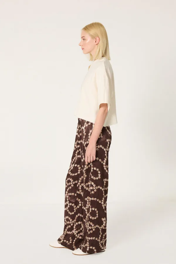 JACQUARD PANTS WITH ELASTIC WAISTBAND