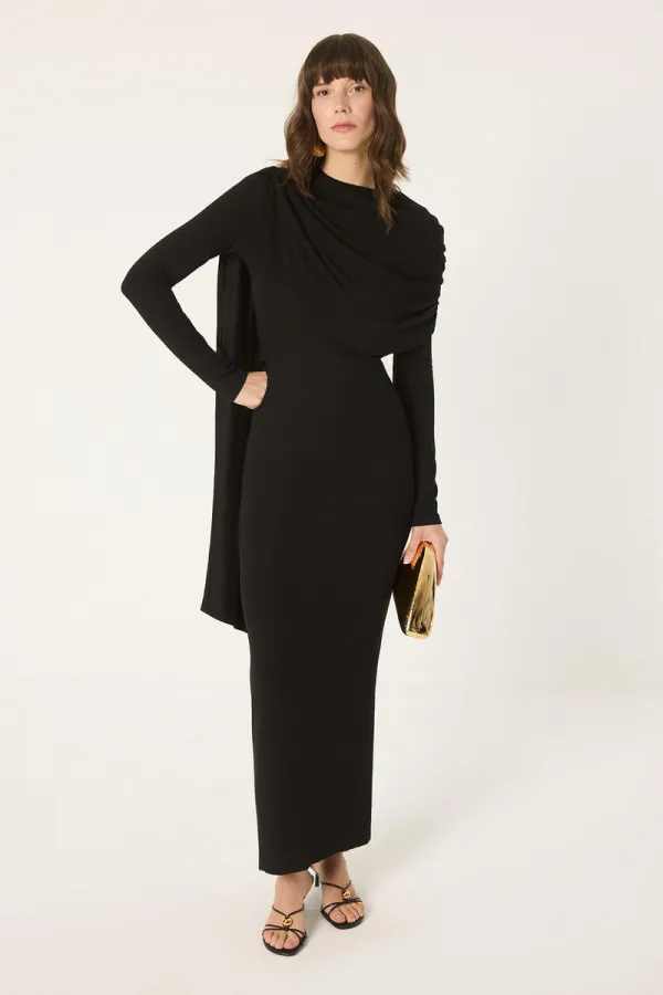 ŞAL DETAYLI ELBİSE