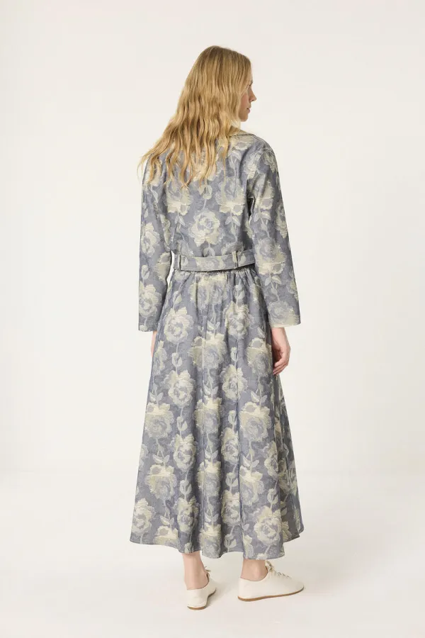 ENSEMBLE JUPE ET VESTE À MOTIFS FLORALS