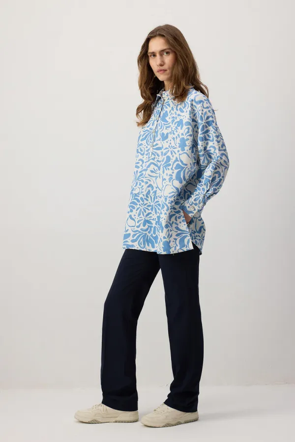 PATTERNED LINEN TEXTURED TUNIC