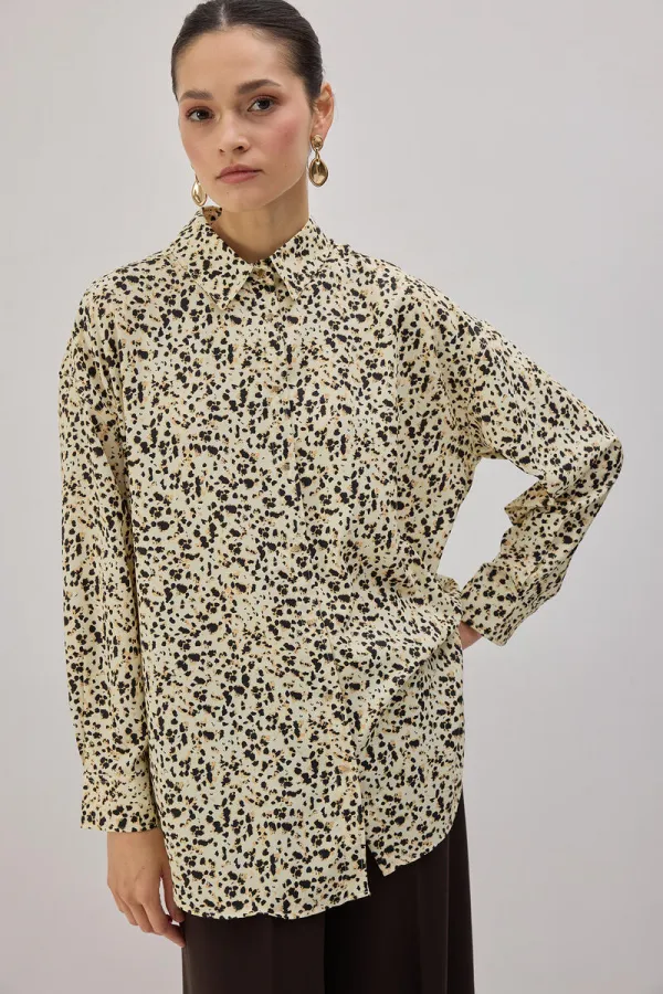 MİNİ LEOPAR DESENLİ GÖMLEK