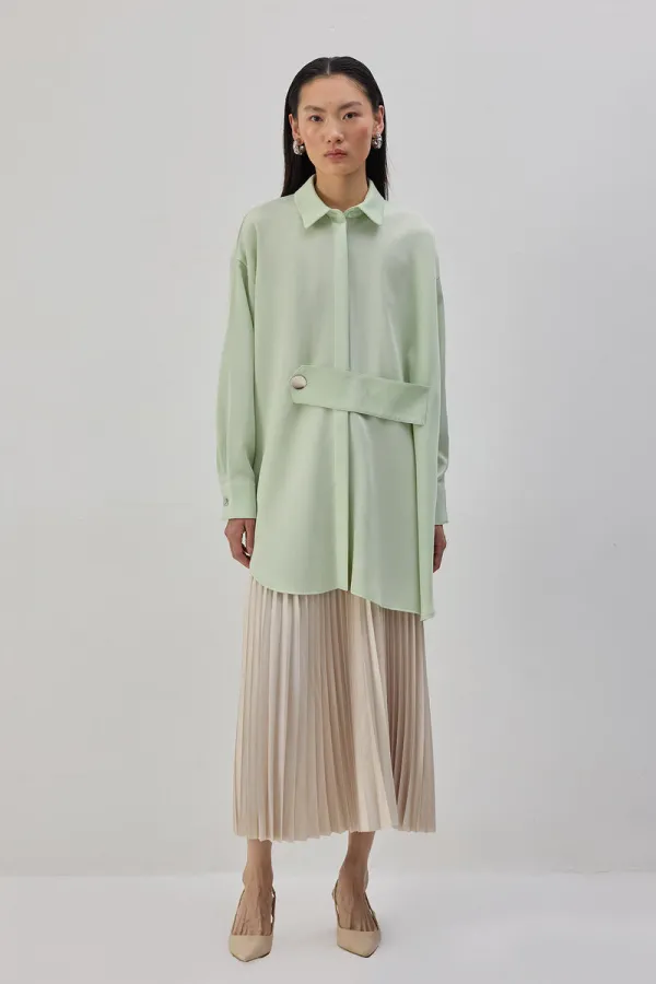 OVERSIZE STRIPED SATIN SHIRT OVERSIZE STRIPED SATIN SHIRT