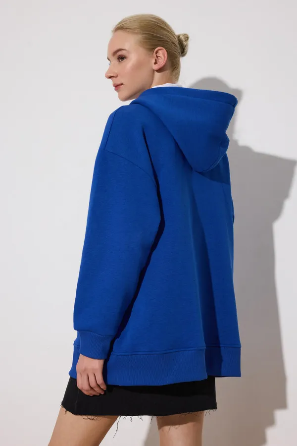 FERMUAR DETAYLI KAPÜŞONLU SWEATSHIRT