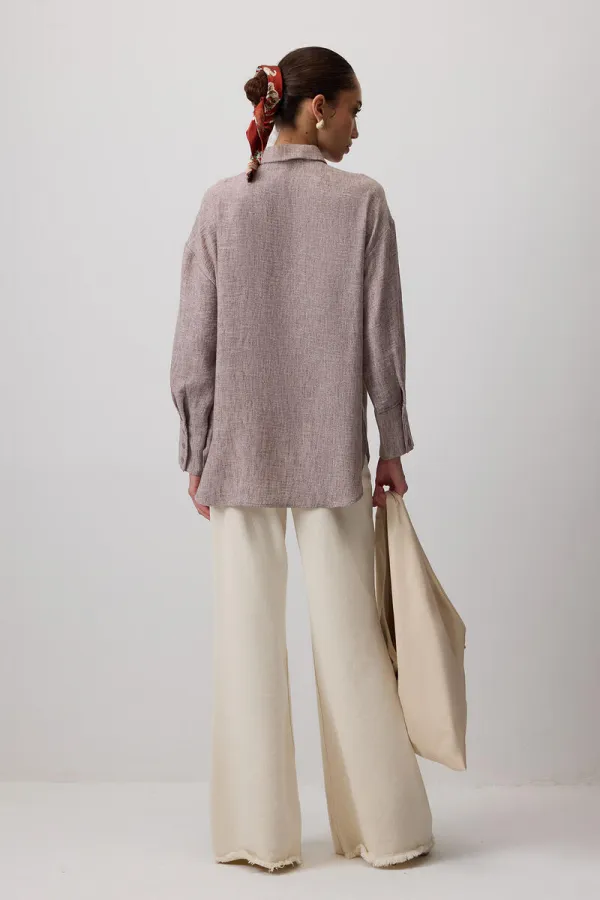 Tunique mélangée à col chemise