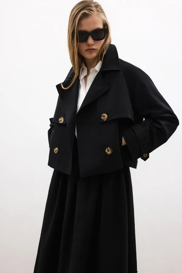 TRENCH COAT AND SKIRT SET