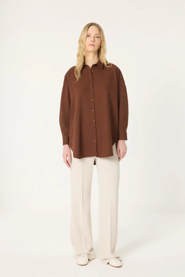 OVERSİZE KREP GÖMLEK