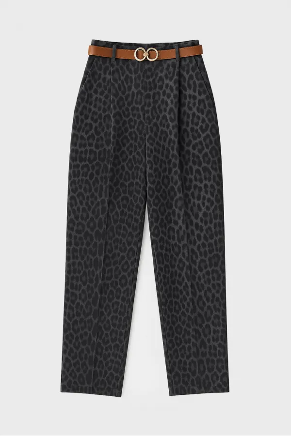 LEOPAR DESENLİ HAVUÇ PANTOLON