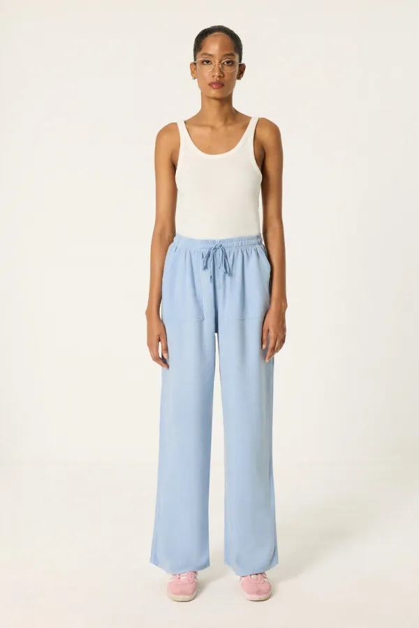 HIGH-WAISTED WASHED GABARDINE PANTS HIGH-WAISTED WASHED GABARDINE PANTS