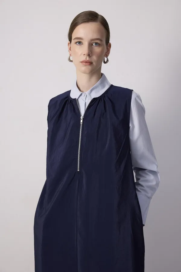 FRONT-ZIPPED CUPRA VEST