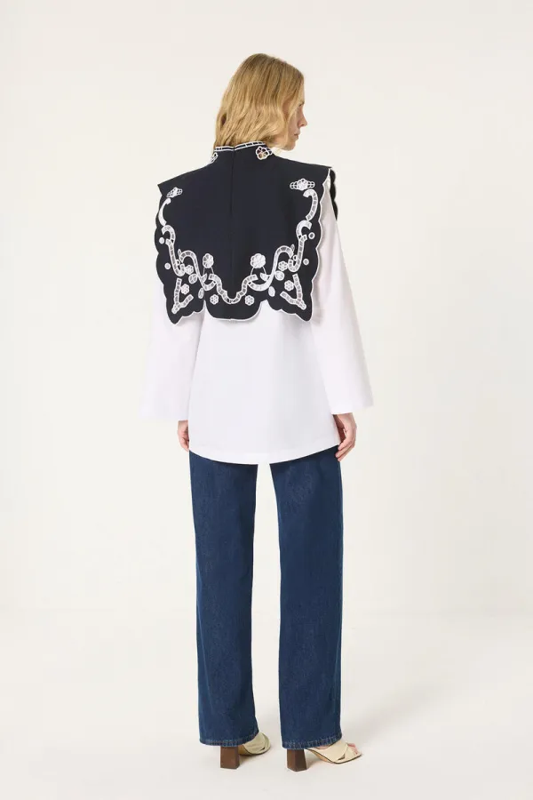 NAKIŞ YAKALI POPLİN GÖMLEK