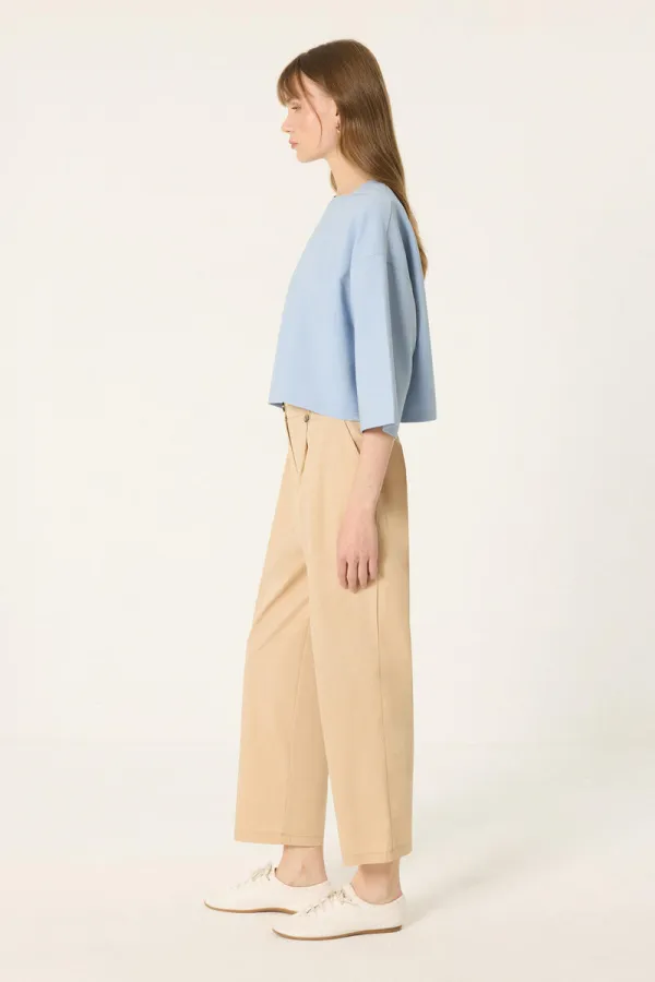 HIGH WAISTED CARROT PANTS WITH DARTS