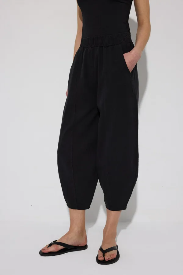 GABARDINE BALLOON PANTS WITH ELASTIC WAISTBAND GABARDINE BALLOON PANTS WITH ELASTIC WAISTBAND