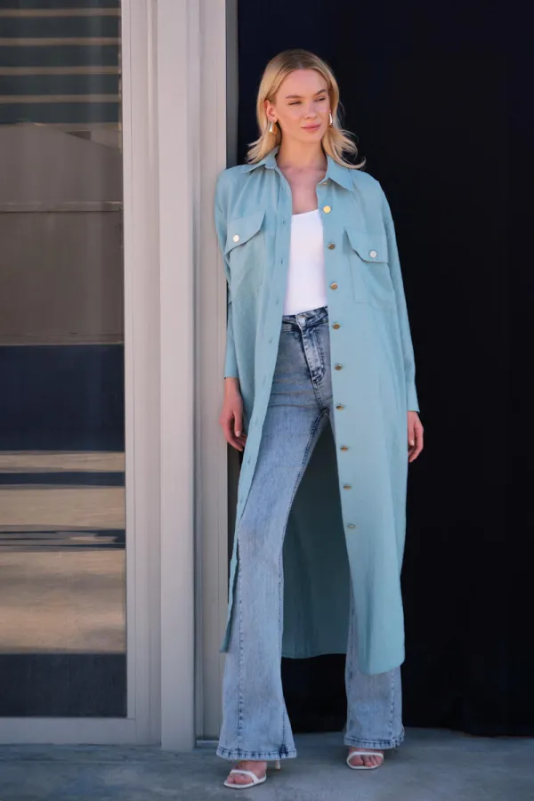 CEPLİ KUPRA UZUN CEKET