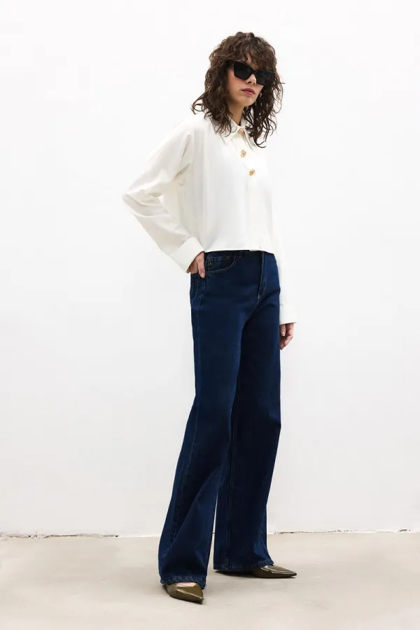 GOLD BUTTONED SHORT SHIRT