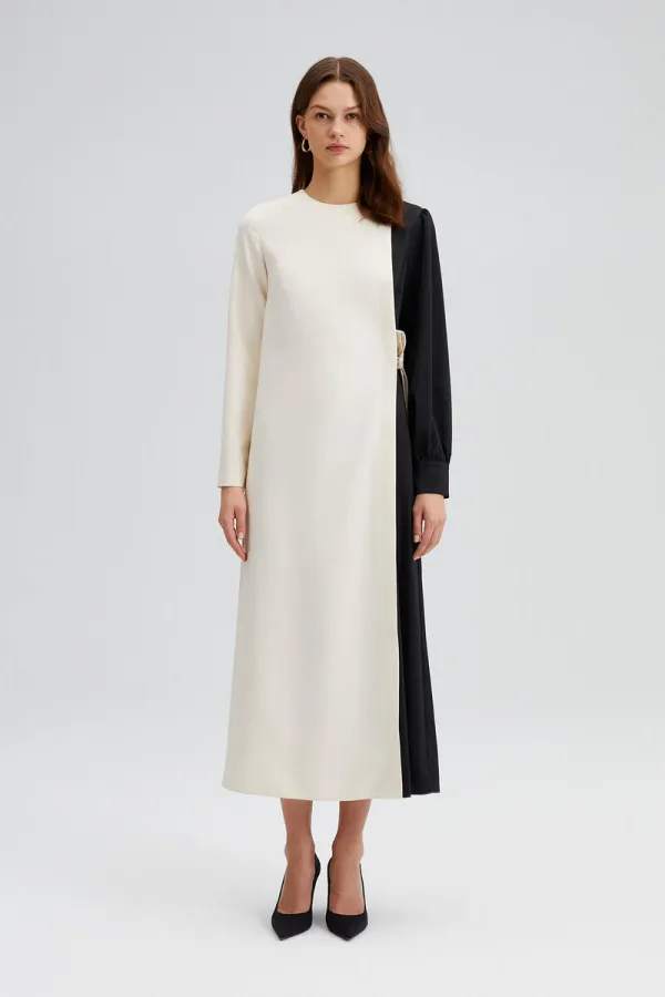 KONTRAST RENKLİ ELBİSE