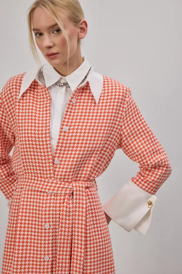 KAZAYAĞI DESENLİ TÜVİT ELBİSE