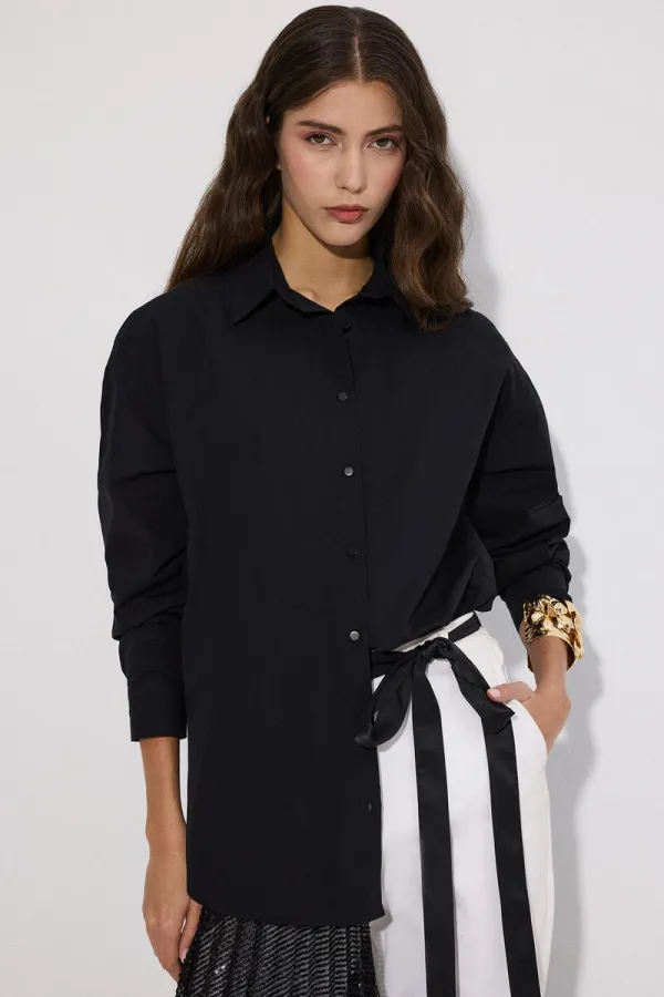 OVERSIZE VİSKON GÖMLEK