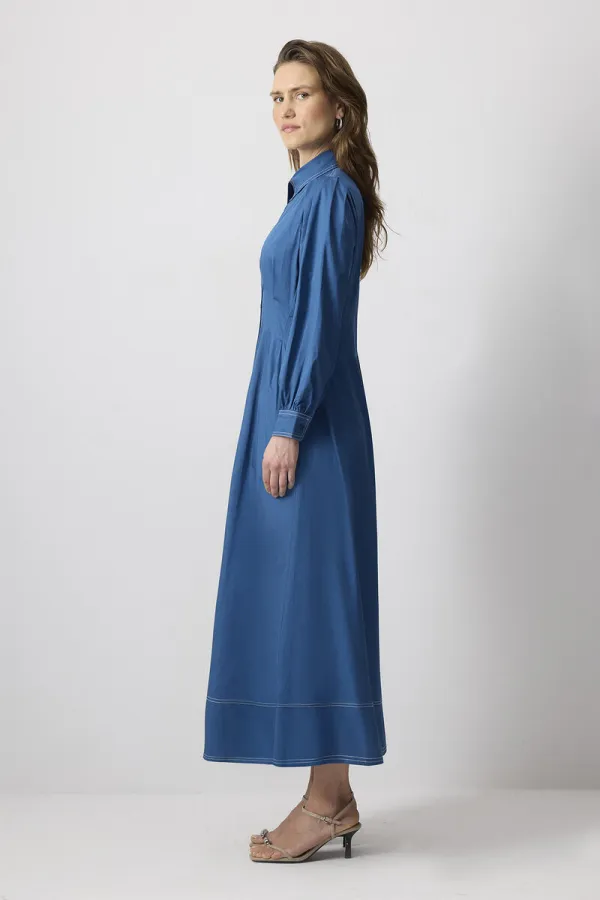 100% COTTON CONTRAST STITCHED SHIRT DRESS 100% COTTON CONTRAST STITCHED SHIRT DRESS