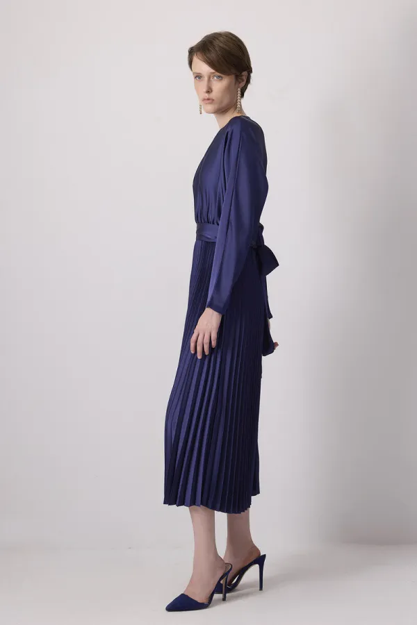 PİLELİ SATEN  ELBİSE