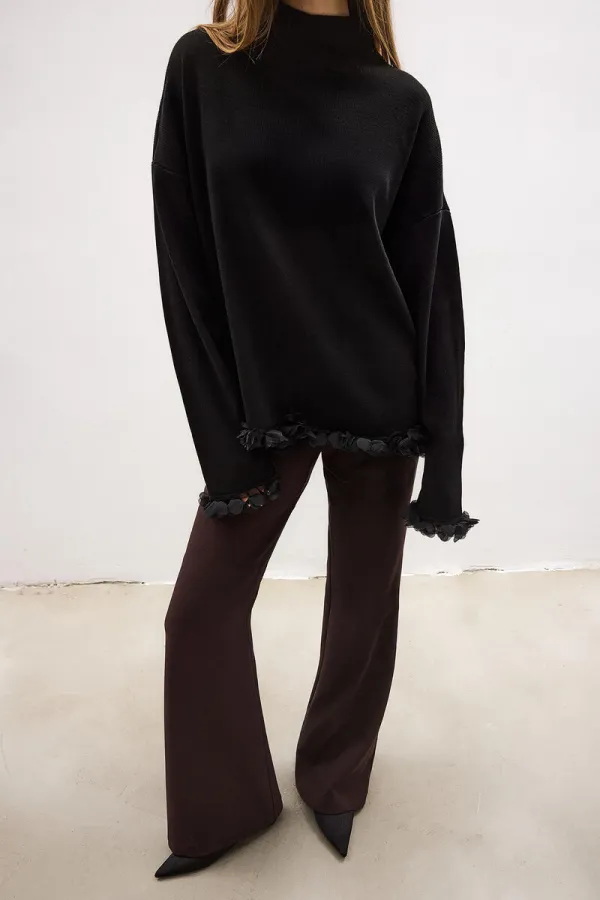 ŞİFON PÜSKÜLLÜ TRİKO KAZAK