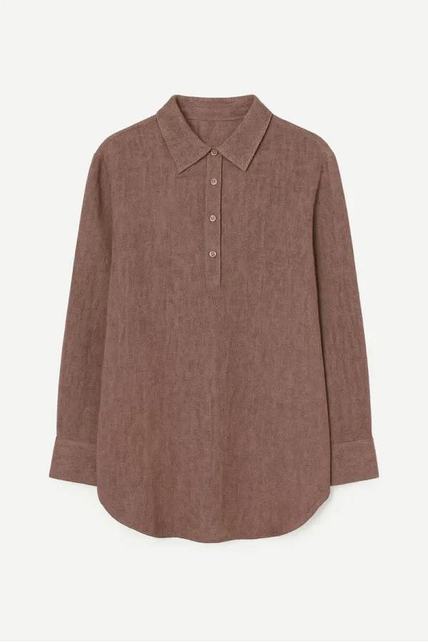 Tunique mélangée à col chemise