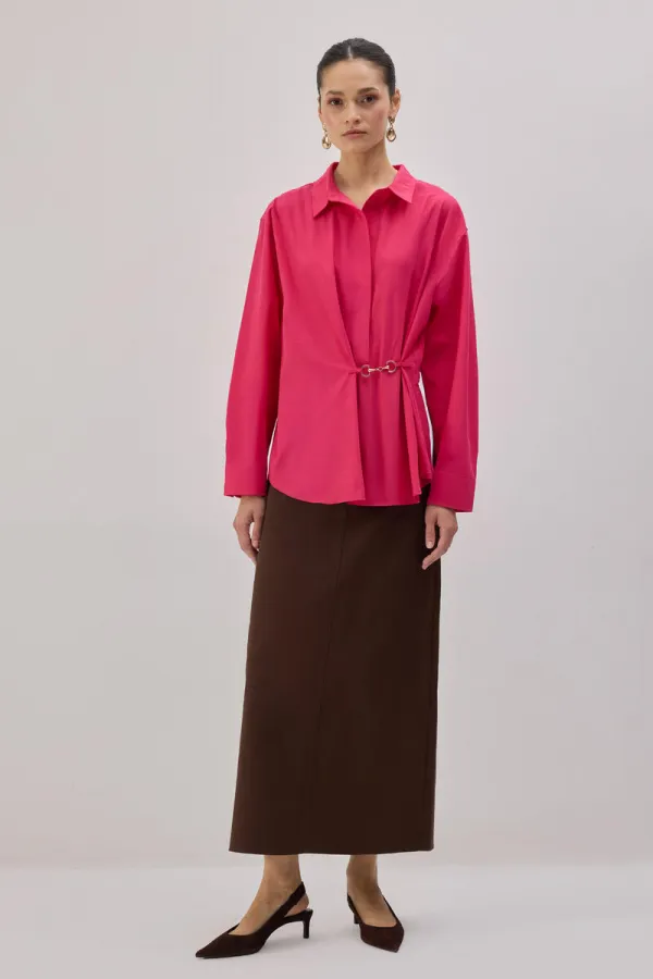 POPLIN SHIRT WITH METAL ACCESSORIES