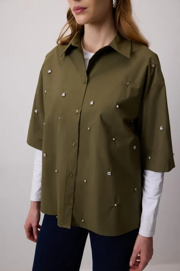 CHEMISE ORNÉE DE PIERRES