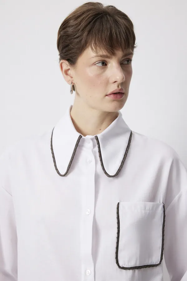 BİYE DETAYLI SATEN GÖMLEK