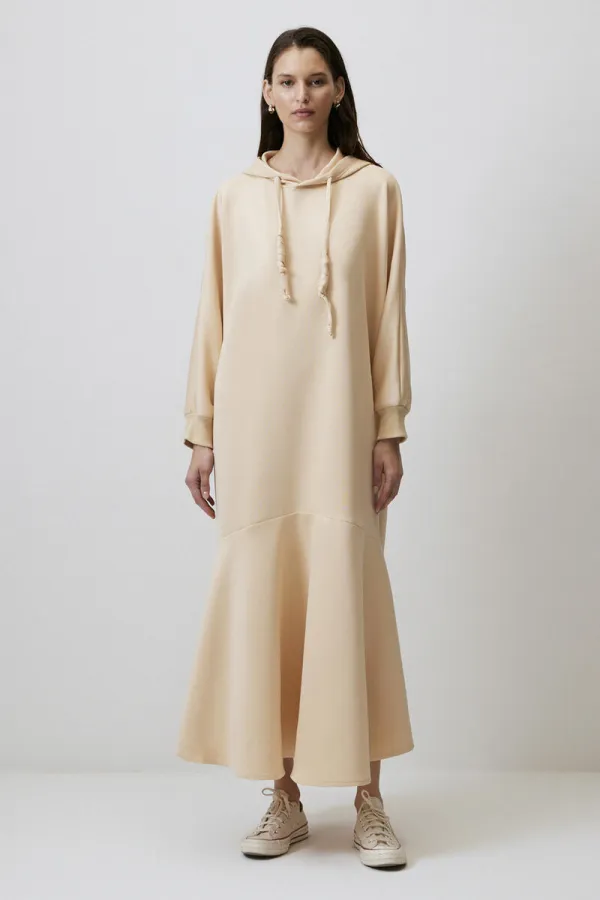 HOODED OVERSIZE SCUBA DRESS