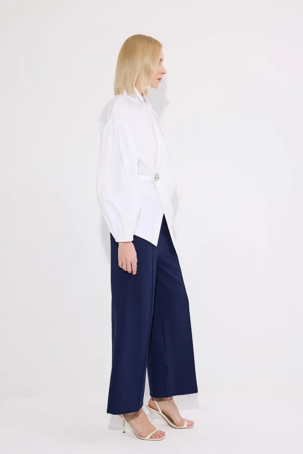 PANTALONS EN CRÊPE CÔTELÉS