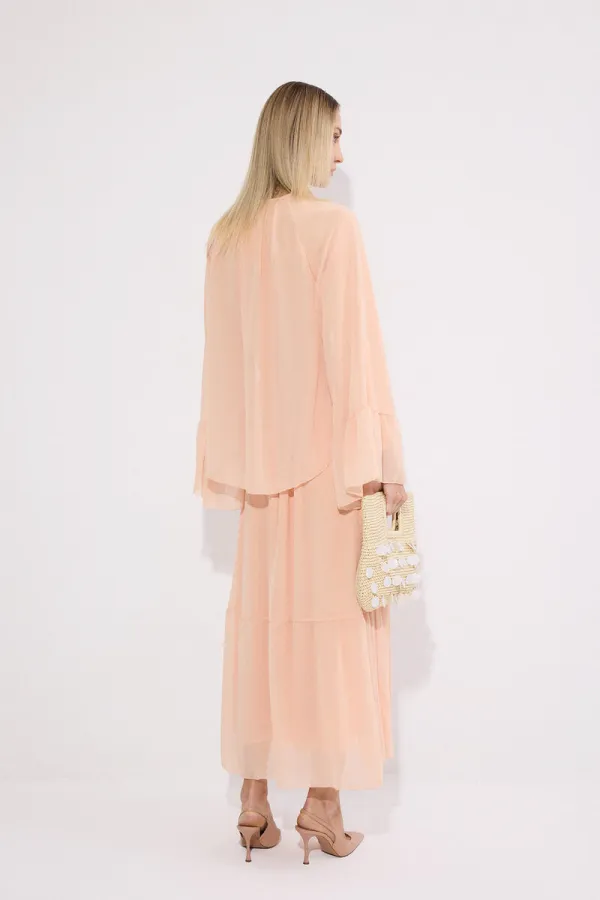 ROBE EN CHIFFON À VOLANTS