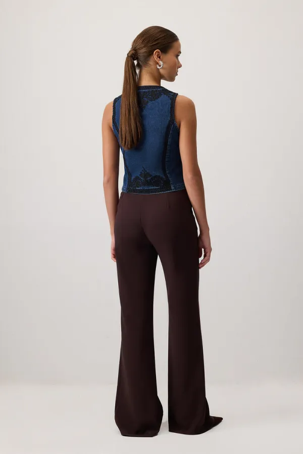 NAKIŞLI DENIM YELEK